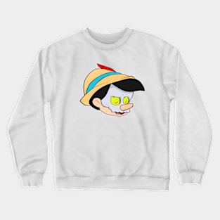 Dope pinocchio mask style character drawing Crewneck Sweatshirt